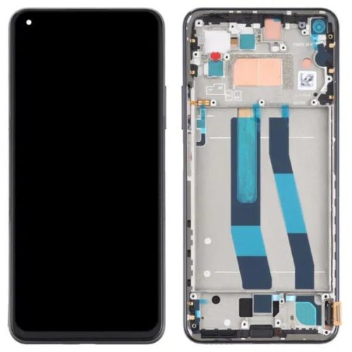 Xiaomi 11 Lite 5G kompatibilis LCD modul kerettel, OEM jellegű, fekete, Grade R