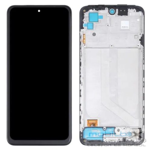 Xiaomi Redmi 10S kompatibilis LCD modul kerettel, OEM jellegű, fekete, Grade S+