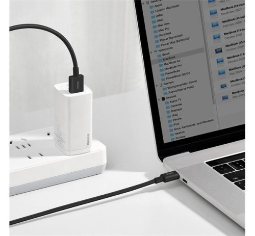 Baseus Superior USB / USB-C töltő- és adatkábel, 66W, 2m, fekete