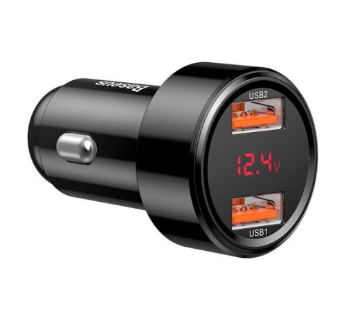 Baseus Magic autós szivargyújtó töltő 2xUSB-A QC 3.0 45W, fekete, CCMLC20A-01