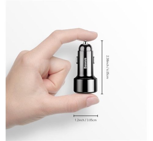 Baseus Magic autós szivargyújtó töltő 2xUSB-A QC 3.0 45W, fekete, CCMLC20A-01