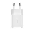 Baseus hálózati gyorstöltő 2xUSB, 10.5W, fehér