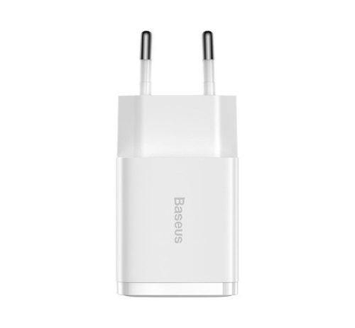Baseus hálózati gyorstöltő 2xUSB, 10.5W, fehér