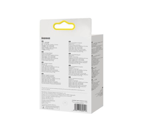 Baseus hálózati gyorstöltő 2xUSB, 10.5W, fehér