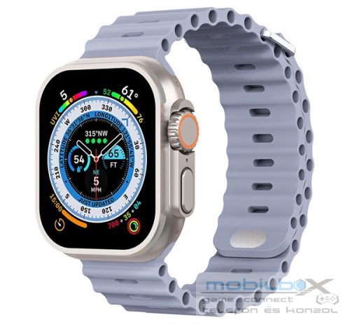 Phoner River Apple Watch 41/40/38 mm szilikon szíj, levendulaszürke