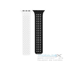   Phoner Spike Apple Watch szilikon szíj, 38/40/41mm, fehér/fekete