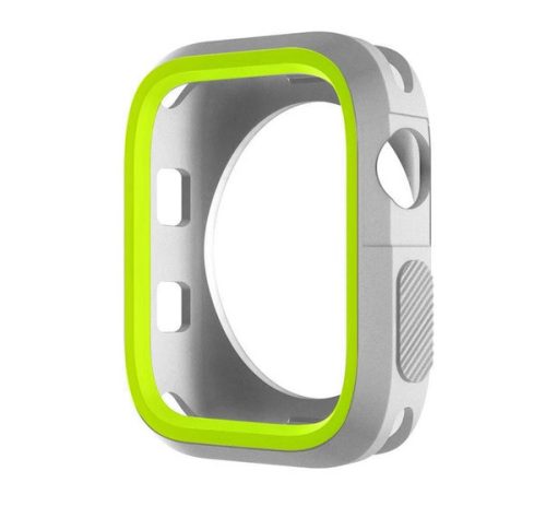 Phoner Twin Apple Watch szilikon tok, 45mm, ezüst/zöld