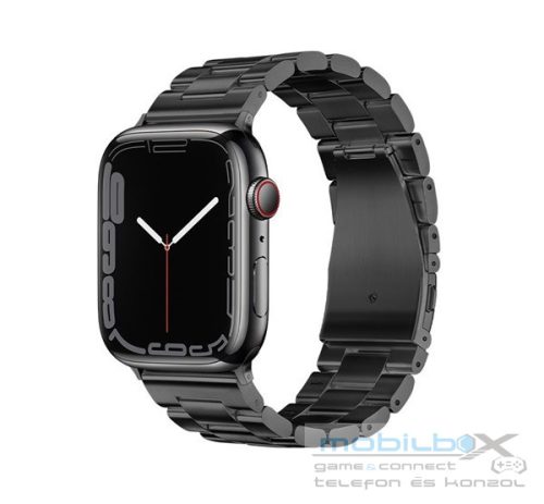 Forcell FA10 Apple Watch 42/44/45/49mm fém szíj, fekete