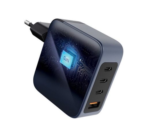 Forcell hálózati gyorstöltő 3xUSB-C + USB-A, PD + QC 4.0, 4A, 100W, kék