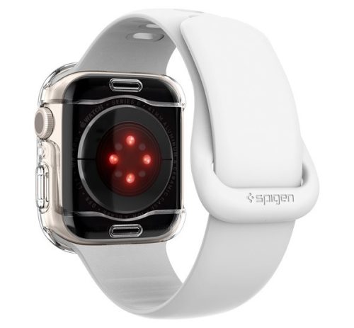 Spigen Ultra Hybrid Apple Watch 9 / 8 / 7 41mm tok, Crystal Clear, átlátszó