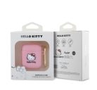 Hello Kitty Liquid Silicone 3D Kitty Head Logo AirPods 1/2 tok, rózsaszín