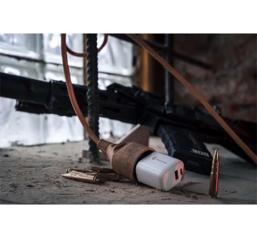 Tactical Base Plug Dual gyorstöltő adapter USB-A+ USB-C, 20W,fehér