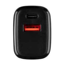   Tactical Base Plug Dual gyorstöltő adapter USB-A+ USB-C, 20W, fekete