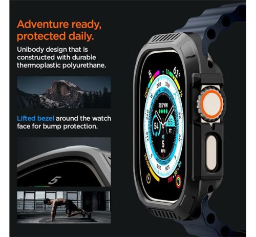 Spigen Lock Fit Apple Watch Ultra 2 / 1 49mm tok, fekete