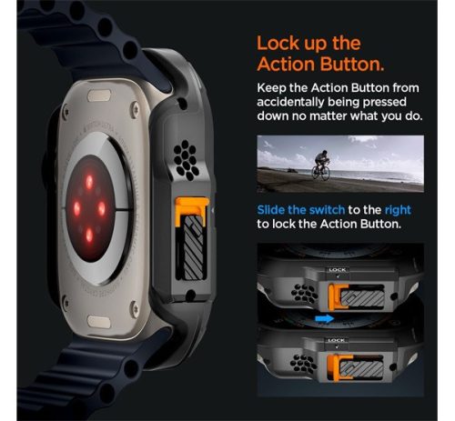 Spigen Lock Fit Apple Watch Ultra 2 / 1 49mm tok, fekete