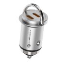 Forcell F-energy Mini autós szivargyújtó töltő 2xUSB-C, PD, 30W, ezüst