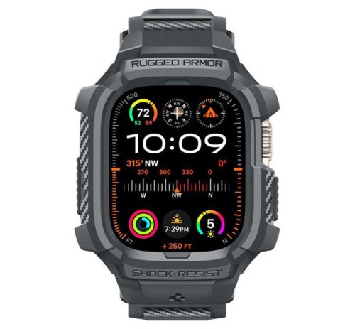 Spigen Rugged Armor Pro Apple Watch Ultra 3 / 2 / 1 49mm tok / szíj, sötétszürke