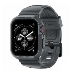   Spigen Rugged Armor Pro Apple Watch 9 / 8 / 7 45mm / SE (2nd / 1st Gen) / 6 / 5 / 4 44mm tok, sötétszürke