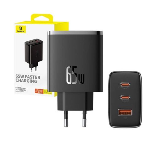 Baseus OS-Cube Pro töltő 2xUSB-AUSB-C + USB-A, 65W, fekete