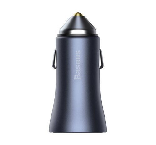 Baseus Golden Contactor Pro autós szivargyújtó töltő, USB-A + USB-C, QC4.0, PD, SCP, 40W, szürke