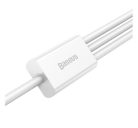 Baseus Superior Series 3in1 töltő- és adatkábel, USB / microUSB / USB-C / Lightning, 3,5 A, 1,2 m, fehér