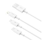 Baseus Superior Series 3in1 töltő- és adatkábel, USB / microUSB / USB-C / Lightning, 3,5 A, 1,2 m, fehér