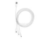 Baseus Superior Series 3in1 töltő- és adatkábel, USB / microUSB / USB-C / Lightning, 3,5 A, 1,2 m, fehér