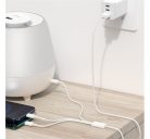 Baseus Superior Series 3in1 töltő- és adatkábel, USB / microUSB / USB-C / Lightning, 3,5 A, 1,2 m, fehér