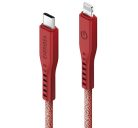 Energea Flow C94 USB-C / Lightning MFI szövet gyorstöltő- és adatkábel, 1.5m, 60W, 3A, piros