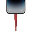 Energea Flow C94 USB-C / Lightning MFI szövet gyorstöltő- és adatkábel, 1.5m, 60W, 3A, piros