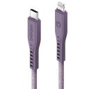 Energea Flow C94 USB-C / Lightning MFI szövet gyorstöltő- és adatkábel, 1.5m, 60W, 3A, lila