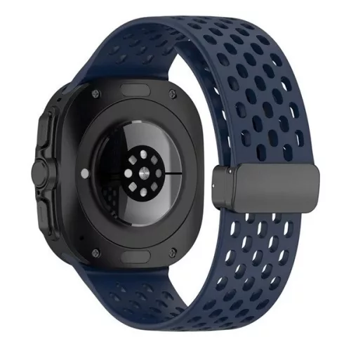 Samsung Galaxy Watch Ultra (47mm) SM-L705, szilikon pótszíj, lyukacsos, légáteresztő, sötétkék