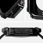 Apple Watch 10-11 (42 mm), Szilikon védőkeret, ütésálló, szíj nélkül, Spigen Rugged Armor, fekete