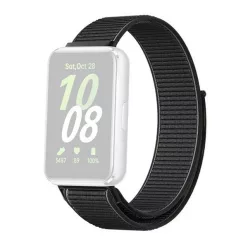   Samsung Galaxy Fit3 SM-R390, textíl pótszíj, nylon, tépőzáras, állítható, légáteresztő, fekete