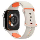 Apple Watch 4-6, SE, SE (2022), SE (2025) (38 / 40 mm) / Watch 7-9 (41 mm) / Watch 10-11 (42 mm), szilikon pótszíj, állítható, Spigen Nano Pop, bézs/narancs
