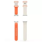 Apple Watch 4-6, SE, SE (2022), SE (2025) (38 / 40 mm) / Watch 7-9 (41 mm) / Watch 10-11 (42 mm), szilikon pótszíj, állítható, Spigen Nano Pop, bézs/narancs