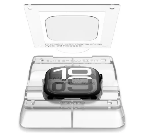 Spigen EliteShield EZ Fit Apple Watch 11 /Watch 10 46mm kijelzővédő fólia felhelyező kerettel (2db)