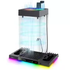 iPega XBX024S Xbox multifunkcionális konzol tartó állvány kontroller töltő résszel, RGB világítással, fekete