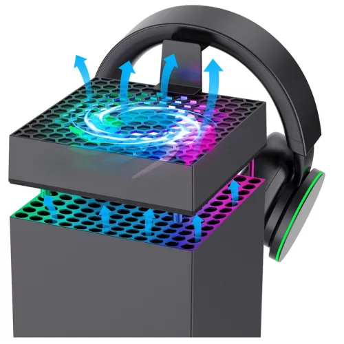 iPega XBX024S Xbox multifunkcionális konzol tartó állvány kontroller töltő résszel, RGB világítással, fekete