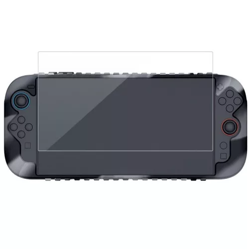iPega SW2024A Nintendo Switch szilikon tok + tempered glass kijelző védő üvegfólia szett, fekete / átlátszó