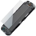 iPega SW2024A Nintendo Switch szilikon tok + tempered glass kijelző védő üvegfólia szett, fekete / átlátszó