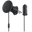 Baseus CW01 USB-C mágneses autós telefontartó autós töltővel, szellőzőrácsra, 15W + 25W, fekete