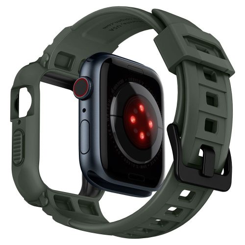 Spigen Rugged Armor Pro Apple Watch 9 / 8 / 7 45mm / SE (2nd / 1st Gen) / 6 / 5 / 4 44mm tok, zöld