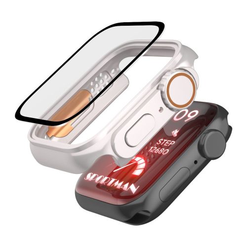Tech-Protect Defense360 Apple Watch 4 / 5 / 6 / SE / SE2 / SE3 (44mm) ütésálló tok kijelzővédelemmel, titanium-narancs