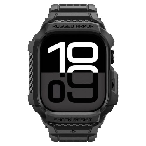 Spigen Rugged Armor Pro 2 Apple Watch 10-11 (46 mm) szíj / tok, Matte Black, fekete