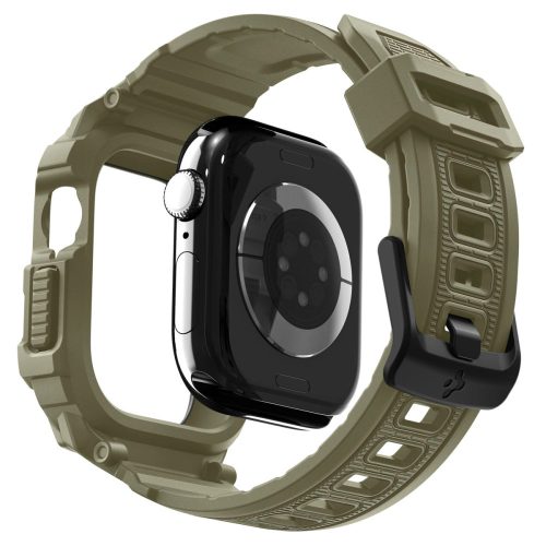 Spigen Rugged Armor Pro 2 Apple Watch 10-11 (46 mm) szíj / tok, Vintage Khaki, zöld