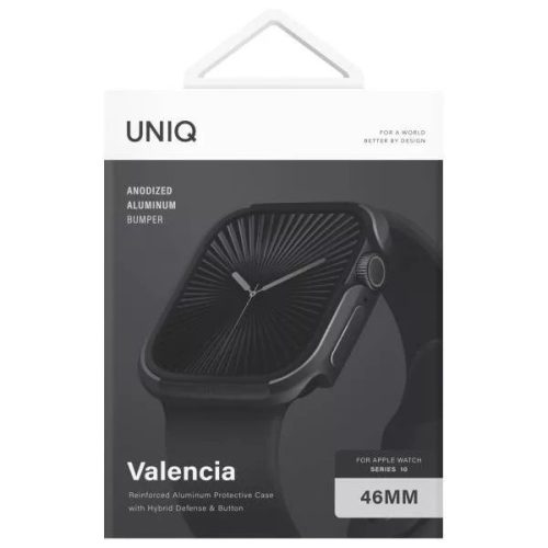Uniq Valencia Apple Watch 11/ Watch 10 46mm műanyag tok, fekete