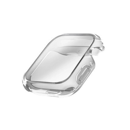 Uniq Garde Apple Watch 11/ Watch 10 46mm műanyag tok kijelzővédelemmel, átlátszó