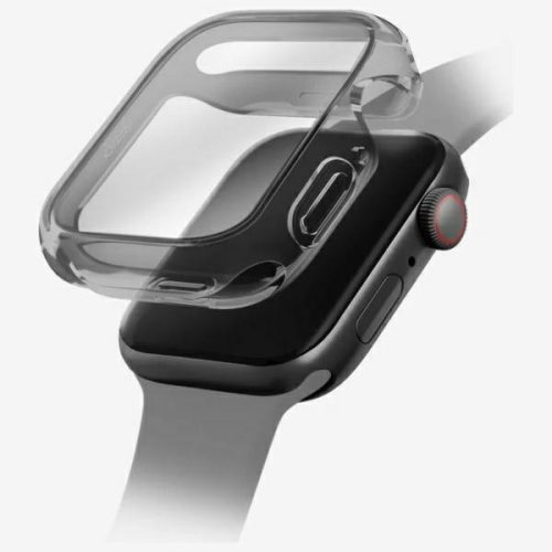 Uniq Garde Apple Watch 11/ Watch 10 46mm műanyag tok kijelzővédelemmel, fekete