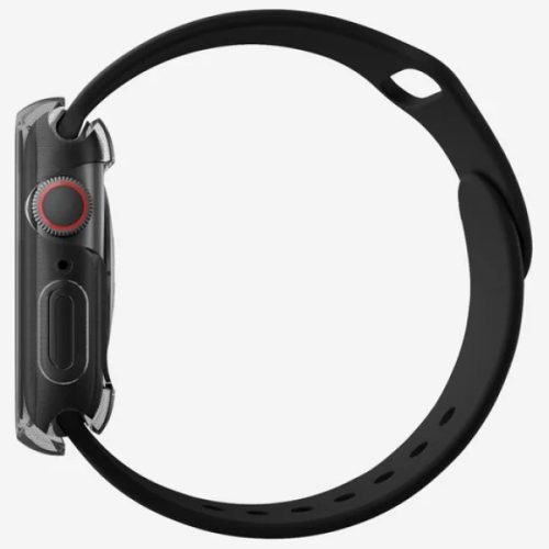 Uniq Garde Apple Watch 11/ Watch 10 46mm műanyag tok kijelzővédelemmel, fekete